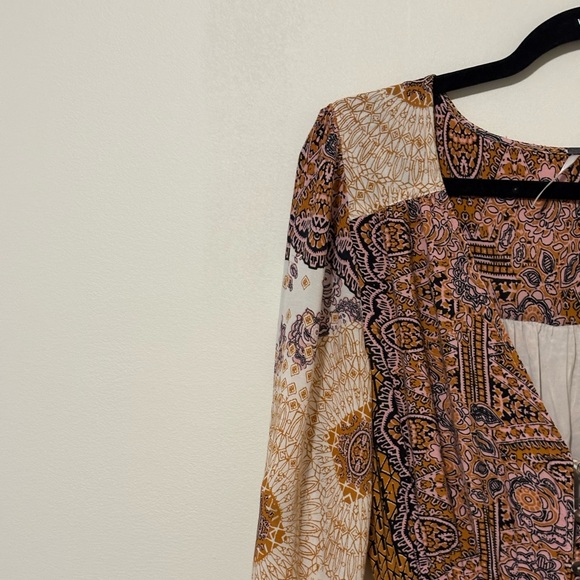 Free People Mexicali Rose Maxi Dress Bohemian Size M asymmetrical Rayon - Picture 3 of 16